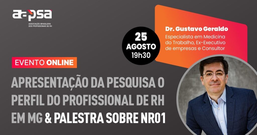 Apresentação da Pesquisa sobre o Perfil do Profissional de RH em MG Palestra sobre NR01