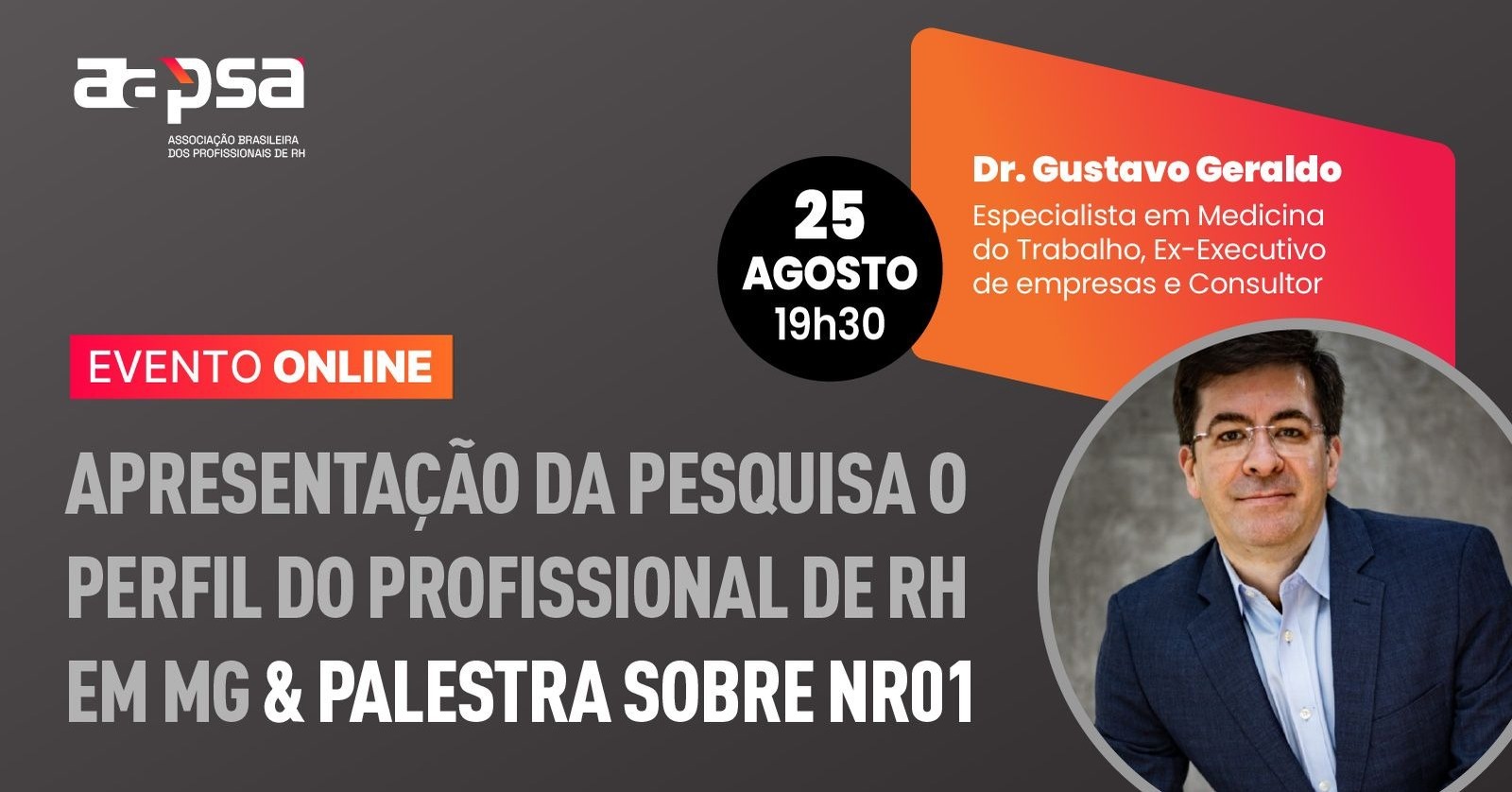 Apresentação da Pesquisa sobre o Perfil do Profissional de RH em MG Palestra sobre NR01